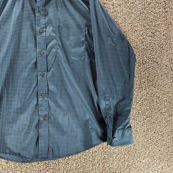 Cole Hann Shirt Mens Large Blue Check Long Sleeve Button Up Grand Series Adult - Picture 4 of 11